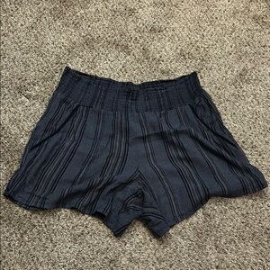 Women's Navy Striped Shorts